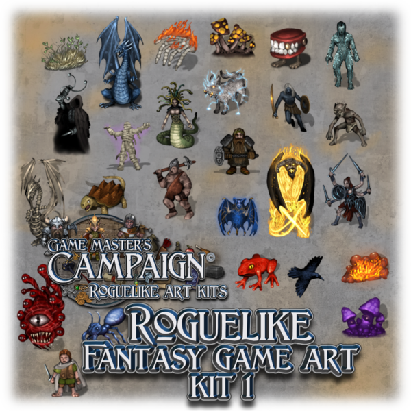 Roguelike Fantasy game art kit 1 - "Characters, Monsters, Creatures, Items & Objects"