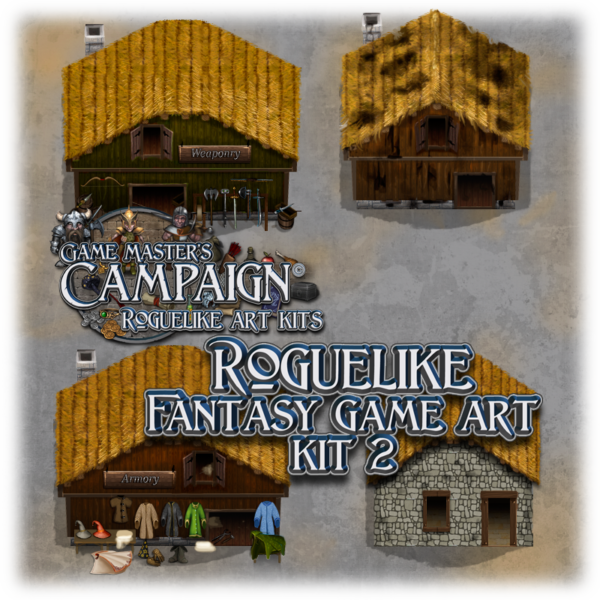 Roguelike Fantasy game art kit 2 - "Buildings"