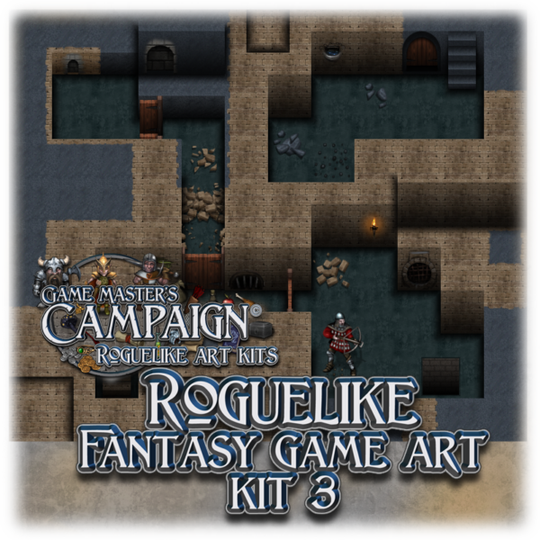 Roguelike Fantasy game art kit 3 - "Dungeon Tiles"